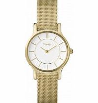 Timex Ladies White Gold Premium Slim Watch