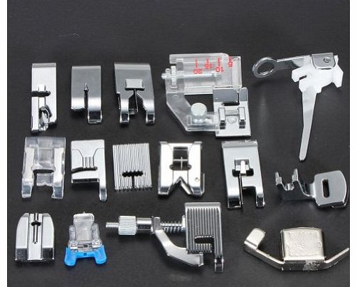  15pcs Multi-functional Presser Foot Feet Tools Set for Most Domestic Sewing Machines