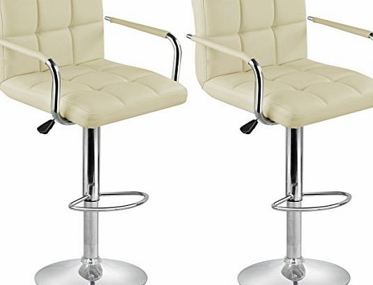 tinxs Brand New Pair of Cream Faux Leather Kitchen/Bar stools by Lamboro