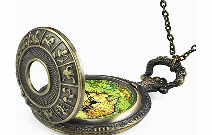 tinxs WMA Antique Old World Map Travelers Pocket Watch Gift