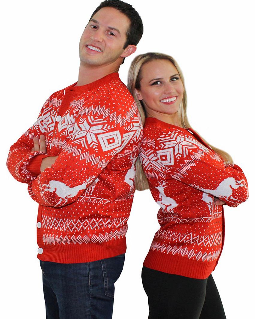 Tipsy Elves Unisex Red Reindeer Double Date Romp Christmas