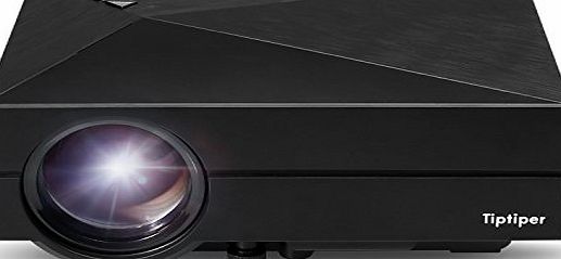 tiptiper  LED Video Projector 1000lumens the Most Cost-efficient High Resolution LED Projector Entertainment Home Cinema Theater Multimedia Portable LCD Pico Projector