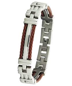 Brown Ion Plated Cable Bracelet