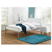 Tiverton Double Bed, White Faux Leather