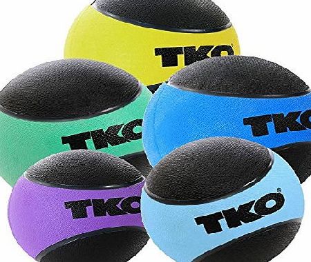 TKO Set of 1-5Kg Rubberized Medicine Balls 5 Balls - Heavy Duty Weights, Fitness, Strength Exercise, Stability Training, Home, Gym, Workout, Boxing