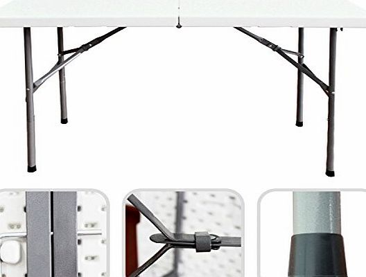 Todeco - Folding Camping Buffet Table 4FT (124cm)- Tough Light Garden Activies Folding Table with handle - 180kg Load Capacity