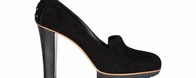 Womens black suede high heels