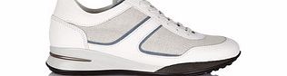 Womens white leather and canvas trainers