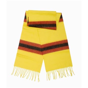 TOFFS Yellow Red and Black Cashmere Bar Scarf
