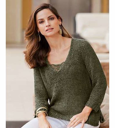 Together Lace Trim Sweater