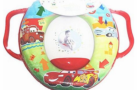 Toilet Training Seat Disney Cars Lightning McQueen Soft Padded Cushioned Toilet Trainer Seat With Handles in Red
