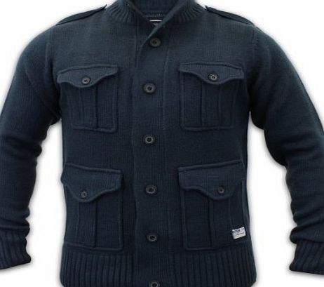 Tokyo Laundry Mens Dissident Cardigan 1B2758 Navy Small