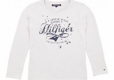 Girls Hilfiger T-shirt White `8 years,10