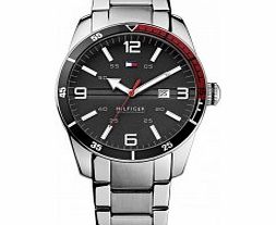 Tommy Hilfiger Mens Black and Silver Noah Watch