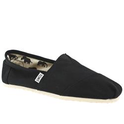 Male Toms Classic Fabric Upper Slip on Shoes in Black, Stone