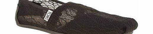 Toms womens toms black classic seasonal lace flats