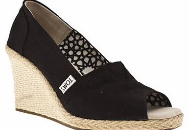 Toms womens toms black wedge sandals 1778507070