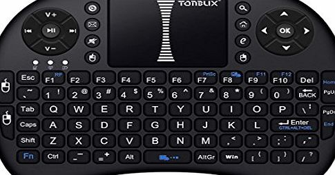 Tonbux Mini Wireless Keyboard, Tonbux 2.4GHz Mini Wireless KODI XBMC Keyboard Touchpad Mouse Combo Multi-media Handheld Android Keyboard with Rechargeable Battery for mart TV, PC, Pad, Android TV Box, Google
