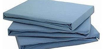 Blue Jersey Fitted Sheet Single