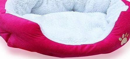 TOOGOO(R) Rose Warm Indoor Soft Fleece Puppy Pets Dog Cat Bed House Basket with Mat waterproof