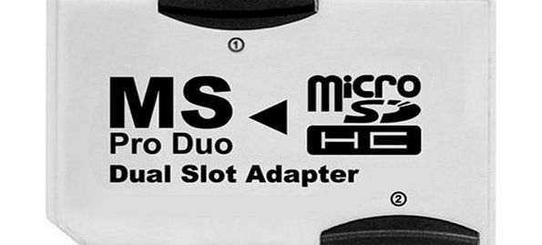 TOOGOO(R) YKS Micro SD TF to Memory Stick MS Pro Duo PSP Card Dual 2 Slot Adapter Converter