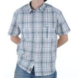 Crag Perot Short Sleeve Shirt Azure Check SMALL