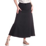 Toolbank (First Order Account) La redoute en plus long flared skirt in pure organic cotton black 018