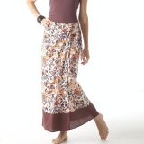 Toolbank (First Order Account) Redoute creation long wrapover skirt plum prnt 014