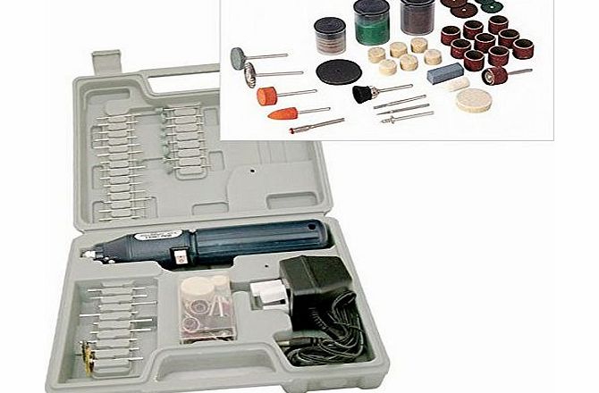 Tooltime Cordless Rechargeable Mini Rotary Dremel Style Drill with 205 Accessories and Case
