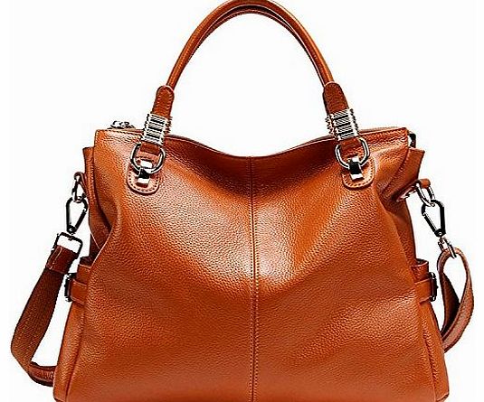 TOP-BAG SF exquisite women ladies genuine leather tote satchel shoulder handbag, SF0951 (brown)