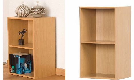 2 Tier Wooden Bookcase Storage Shelving Unit