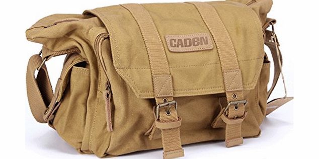 TOP-MAX Caden Canvas SLR DSLR digital camera gadget organizer bag - waterproof,multi-compartments,shoulder strap- Khaki