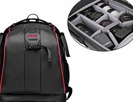 TOP-MAX Portable Camera Bag Backpack Organizer for Digital SLR DSLR Canon Nikon Sony Camera Messenger Shoulder Bag Caden K7 Cool Black