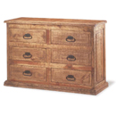Mexican pine 6 drawer low chest furniture