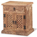 Mexican pine lattice bedside furniture