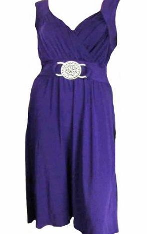 TopsandDresses Ladies Rich Purple Grecian Wrap Dress 16 / 18 MAXI FULL LENGTH)