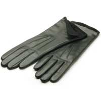 Totes 3 Point Leather Fleece Lined Glove Black Large