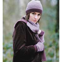 Lambswool Stripe Hat Pink and White