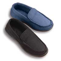 Totes Mens Pillowstep Mocassin Slippers Navy Medium