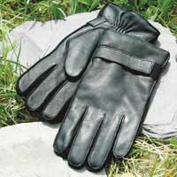 Smooth Leather with Strap Gloves Black Large / XL