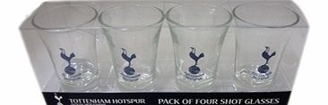 Tottenham Accessories  Tottenham FC 4 Pack Shot Glass