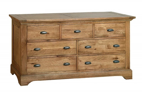 toulouse Antique Oak 3 over 4 Chest of Drawers