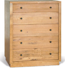 Oak 5 Drawer Chest of Drawers