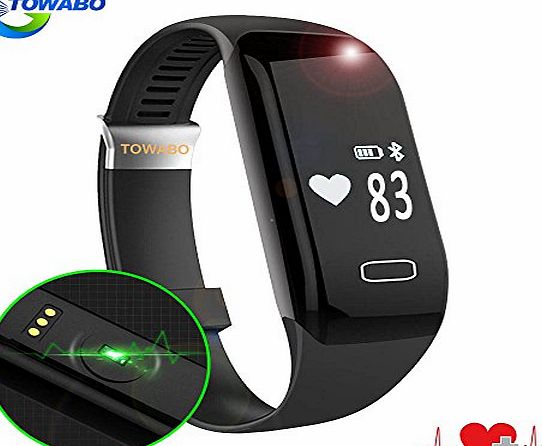 TOWABO Fitness Tracker with Heart Rate monitor E3S Activity Watch Step Walking Sleep Counter Wireless Wristband Pedometer Exercise Tracking Sweatproof Sports Bracelet for Android and iOS