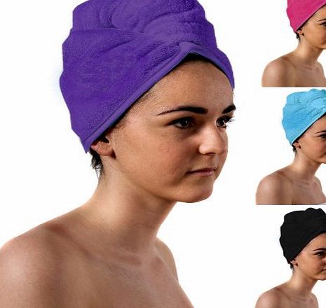 Towelsrus  Spa Days Luxury Turban Hair Towel, Purple, Absorbent, Lightweight and Cotton