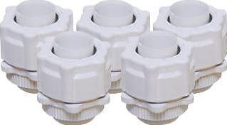 Tower, 1228[^]79890 Corrugated Conduit Adaptors White 20mm Pack of 5