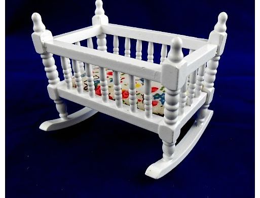 Town Square Miniatures Dolls House Nursery Furniture Rocking Cradle Cot Wh384