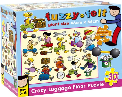 Toy Brokers Fuzzy Felt Crazy Luggage Floor Puzzle