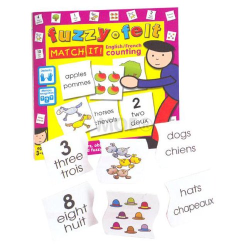 Fuzzy-Felt English/French Counting Match It