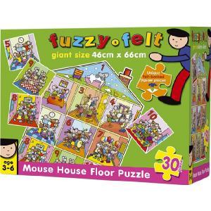 Fuzzy Felt Mouse House Floor Puzzle